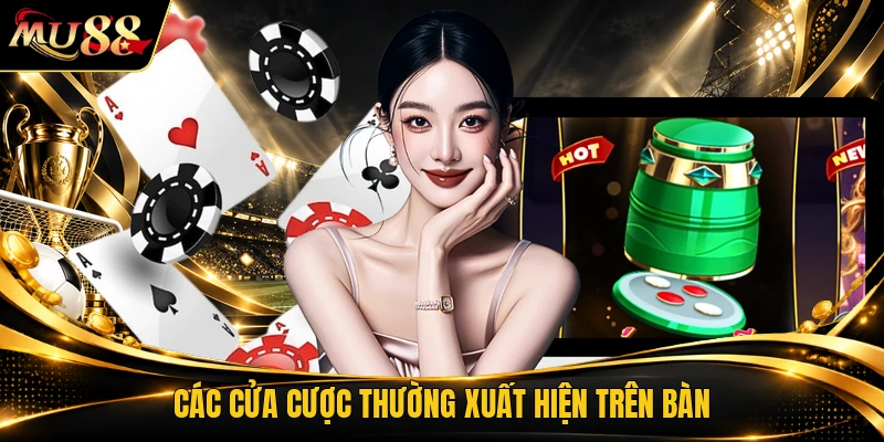 Các cửa cược thường xuất hiện trên bàn